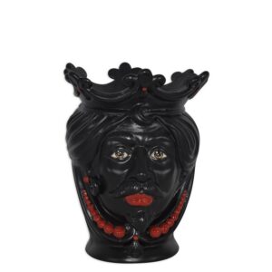 Testa h 25 c/perline rosse black opaco maschio