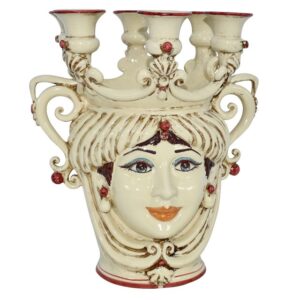 Testa a candeliere h 25 avorio/bordeaux femmina