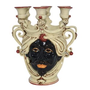 Testa a candeliere h 25 avorio/bordeaux maschio moro