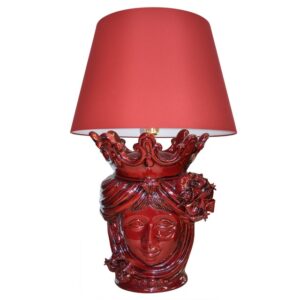 Lume a testa h 40 melograno bordeaux integrale femmina (h70 c/paralume Ø45)