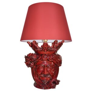 Lume a testa h 40 melograno bordeaux integrale maschio (h70 c/paralume Ø45)