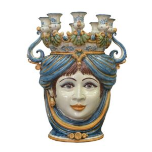 Testa a candeliere h 40 blu/arancio femmina