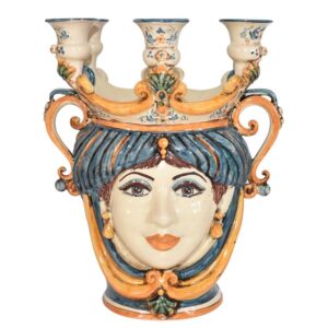 Testa a candeliere h 25 blu/arancio femmina