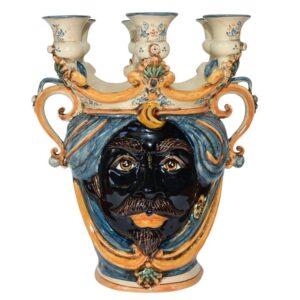 Testa a candeliere h 25 blu/arancio maschio moro