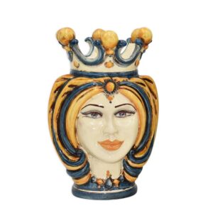 Testa h 25 turbante blu/arancio femmina