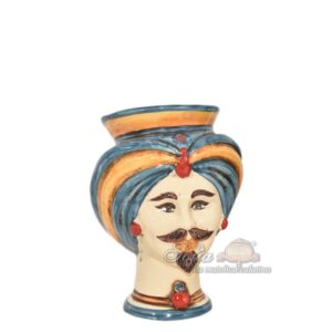 Testa h 16 corona liscia tuareg blu/arancio/rosso maschio bianco - Bomboniera