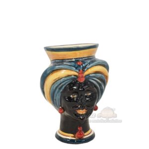 Testa h 16 corona liscia tuareg blu/arancio/rosso maschio moro - Bomboniera