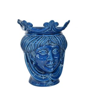 Applique a testa di moro liscia h 25 blu intenso femmina