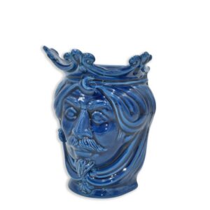 Applique a testa di moro liscia h 25 blu intenso maschio