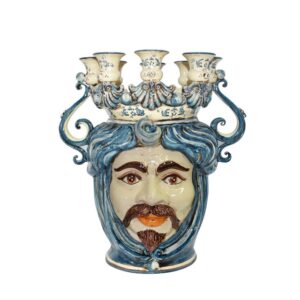 Testa a candeliere h 40 mono blu maschio bianco
