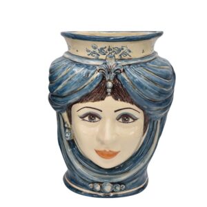 Applique a testa di moro h 33 s/corona mono blu femmina