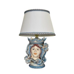 Lume a testa h 15 limoni mono blu femmina (h35 c/paralume Ø20)
