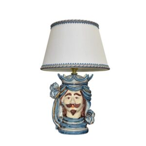 Lume a testa h 15 limoni mono blu maschio bianco (h35 c/paralume Ø20)