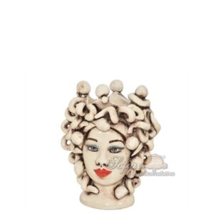 Testa h 15 medusa madreperla antichizzato solo espressione labbra rosse
