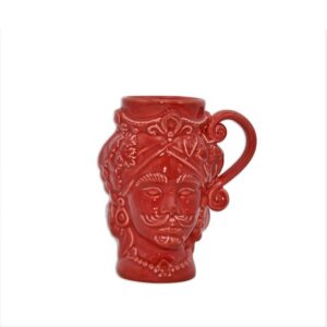 Tazza a testa h 15 rosso fuoco maschio - Bomboniera