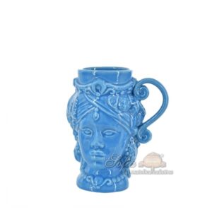 Tazza a testa h 15 turchese femmina - Bomboniera