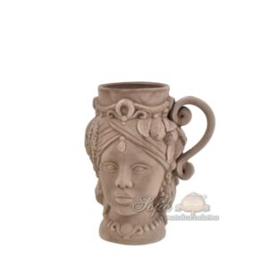 Tazza a testa h 15 tortora opaco femmina - Bomboniera