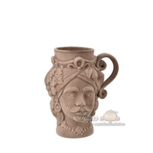 Tazza a testa h 15 tortora opaco maschio - Bomboniera