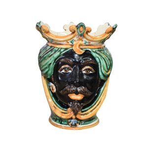 Testa h 25 liscia verde/arancio maschio moro