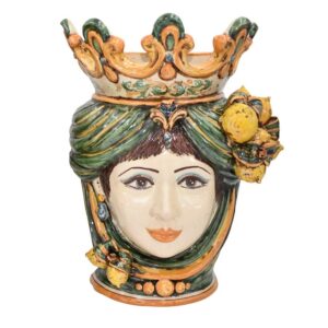 Applique a testa di moro h 40 limoni verde/arancio femmina