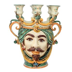 Testa a candeliere h 25 verde/arancio maschio bianco
