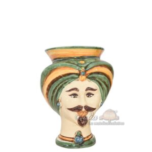 Testa h 16 corona liscia tuareg verde/arancio maschio bianco - Bomboniera