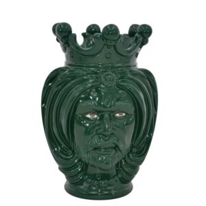 Testa h 25 turbante verde antico c/espressione maschio no bocca