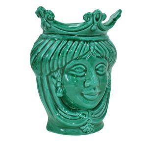 Applique a testa di moro liscia h 25 verde smeraldo femmina
