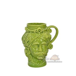 Tazza a testa h 15 verde foglia maschio - Bomboniera