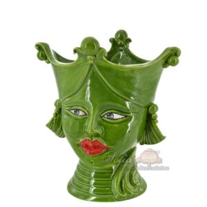 Testa h 25 aisha verde foglia c/espressione femmina
