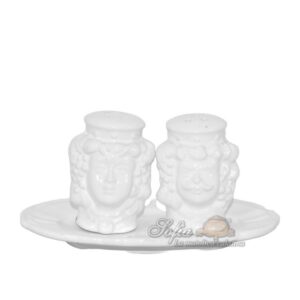 Set teste sale e pepe h 7 white line - Bomboniera