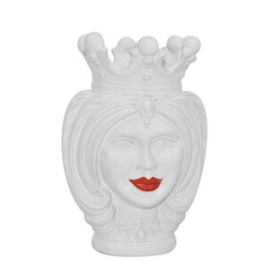 Testa h 25 turbante white line s/espressione labbra rosse femmina