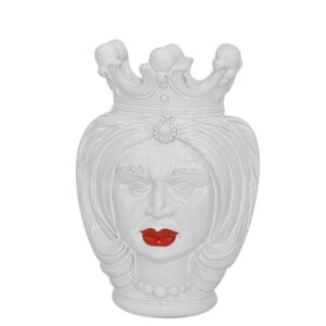 Testa h 25 turbante white line s/espressione labbra rosse maschio