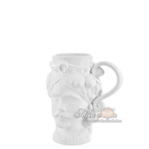 Tazza a testa h 15 white line maschio - Bomboniera