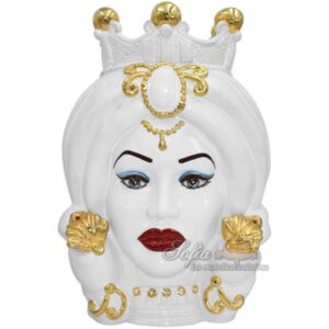 Testa h 40 c/turbante white/gold femmina c/espressione