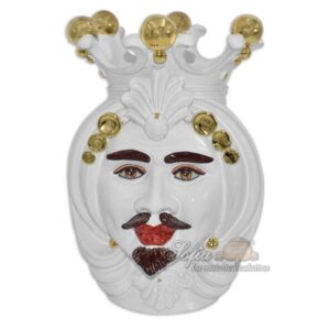 Testa h 38 white/gold c/espressione labbra rosse maschio