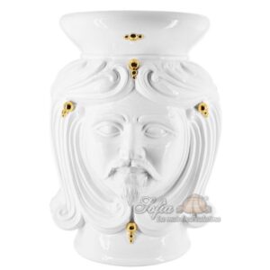 Testa a pouf h 60 white and gold maschio