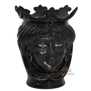 Testa h 25 liscia black opaco c/espressione s/labbra femmina