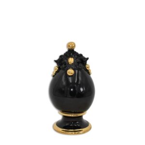 Uovo c/piede h 18 plastico sofia black e gold