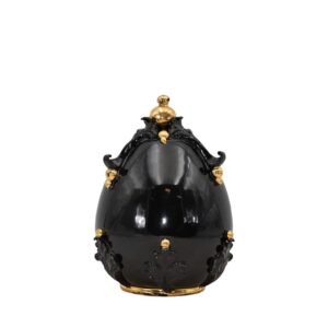 Uovo h 22 plastico sofia black and gold