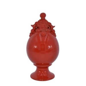 Uovo c/piede h 18 plastico sofia rosso fuoco