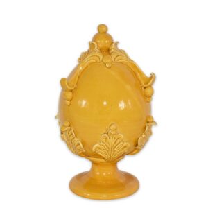 Uovo c/piede h 25 plastico sofia senape