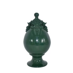 Uovo c/piede h 18 plastico sofia verde antico