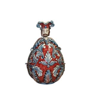 Uovo a personaggio maschio h 25 ornato blu/bordeaux