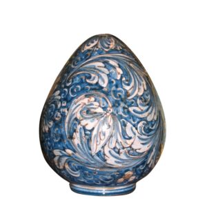 Uovo h 20 ornato mono blu
