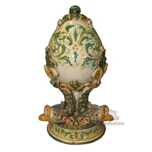 Uovo piede marino h 33 plastico sofia s. d'arte verde/arancio