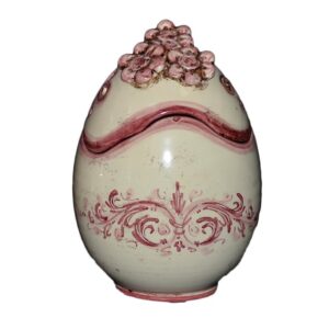 Uovo traforato con coperchio h 22 s. d'arte mono bordeaux
