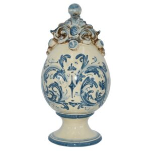Uovo c/piede h 18 plastico sofia s. d'arte mono blu