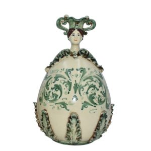 Uovo a personaggio femmina h 25 plastico sofia mono verde