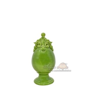 Uovo c/piede h 18 plastico sofia verde foglia